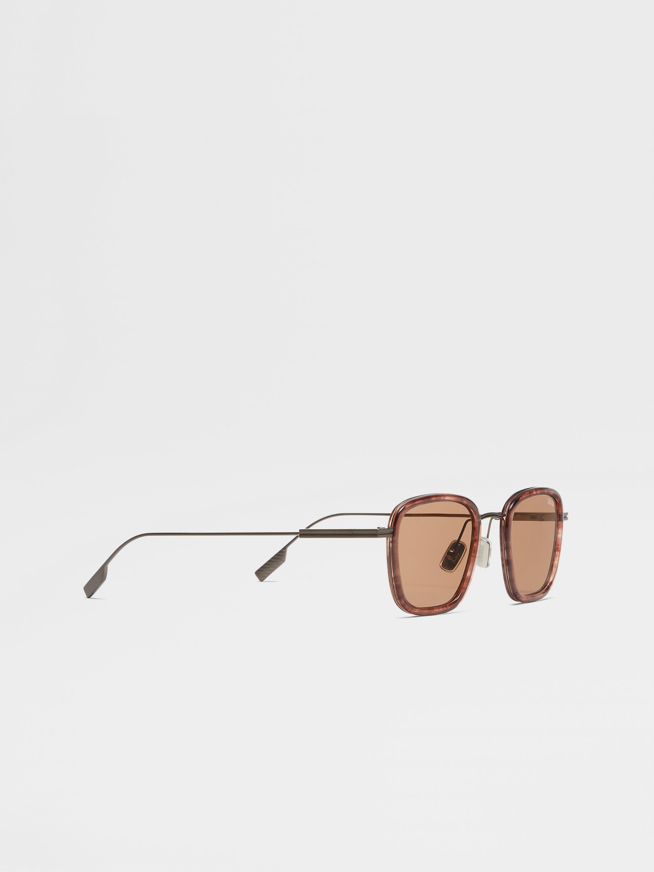 Havana Titanium and Acetate Sunglasses Product detail photo #2