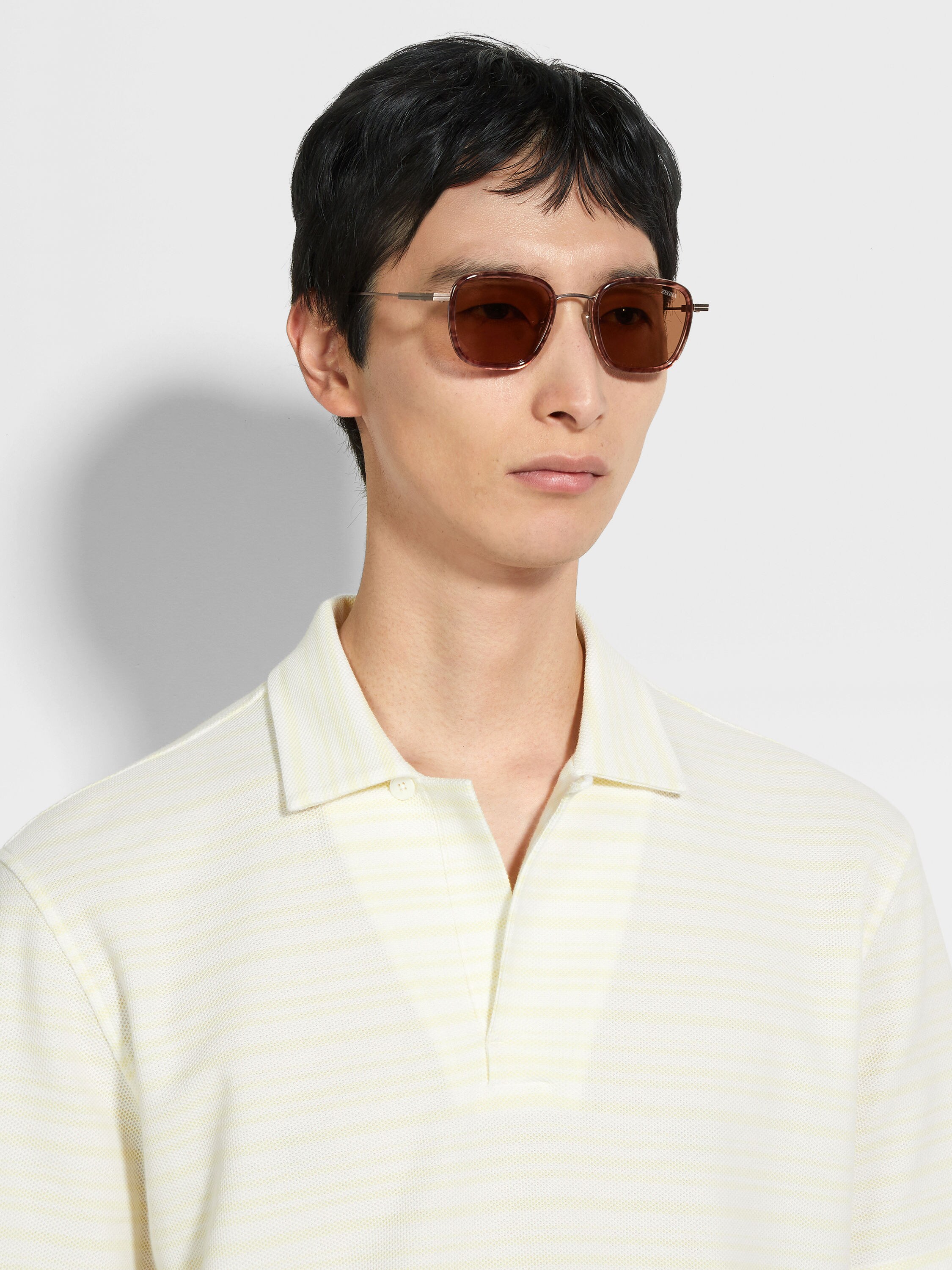 Havana Titanium and Acetate Sunglasses Product detail photo #3