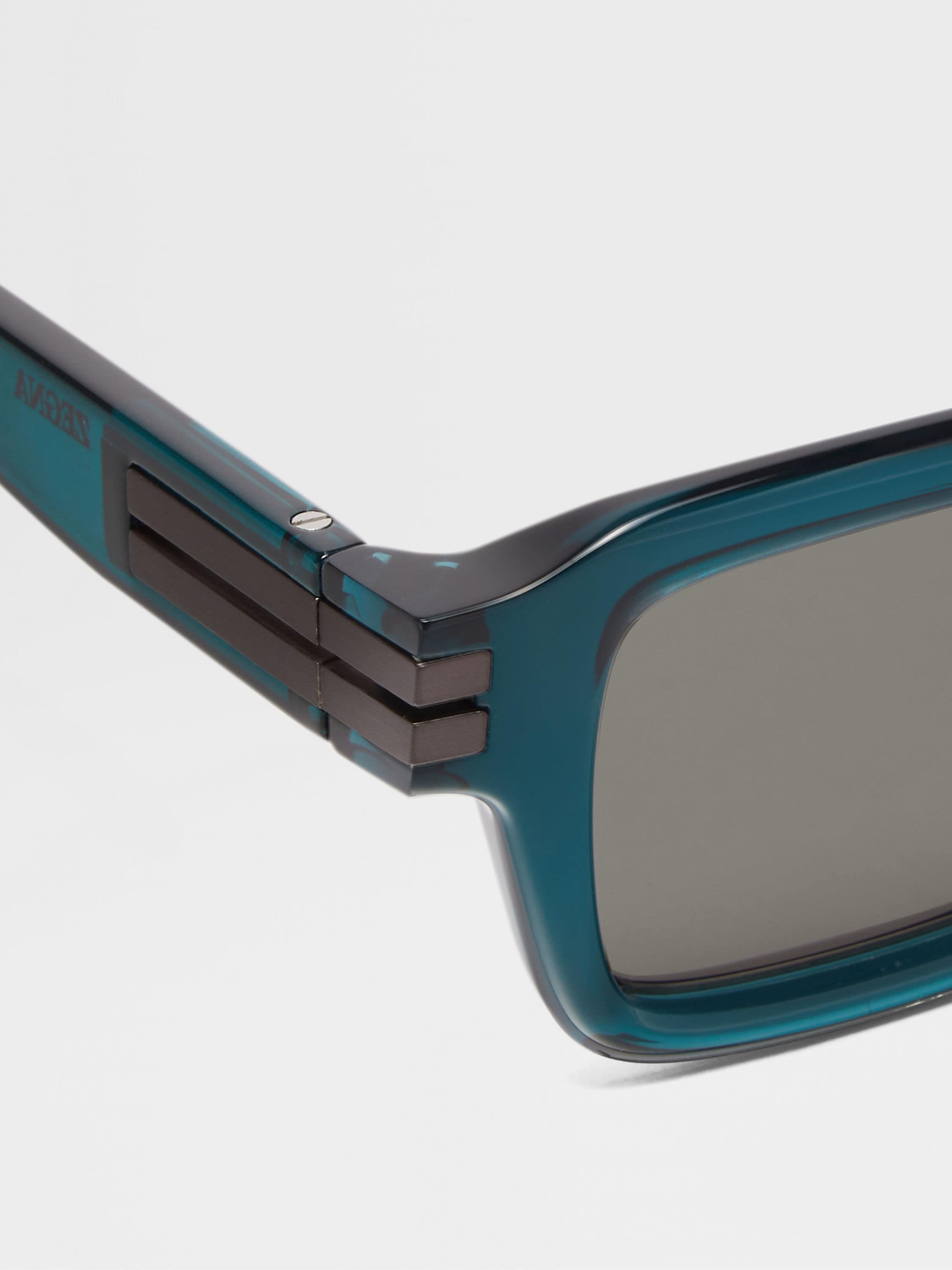 Milky Dark Green Acetate Sunglasses Product detail photo #1