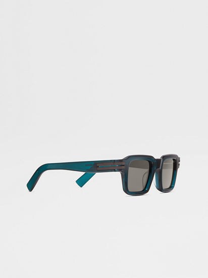 Milky Dark Green Acetate Sunglasses FW25 35904382 | Zegna US