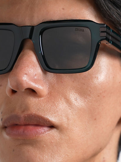 Milky Dark Green Acetate Sunglasses FW25 35904382 | Zegna PT