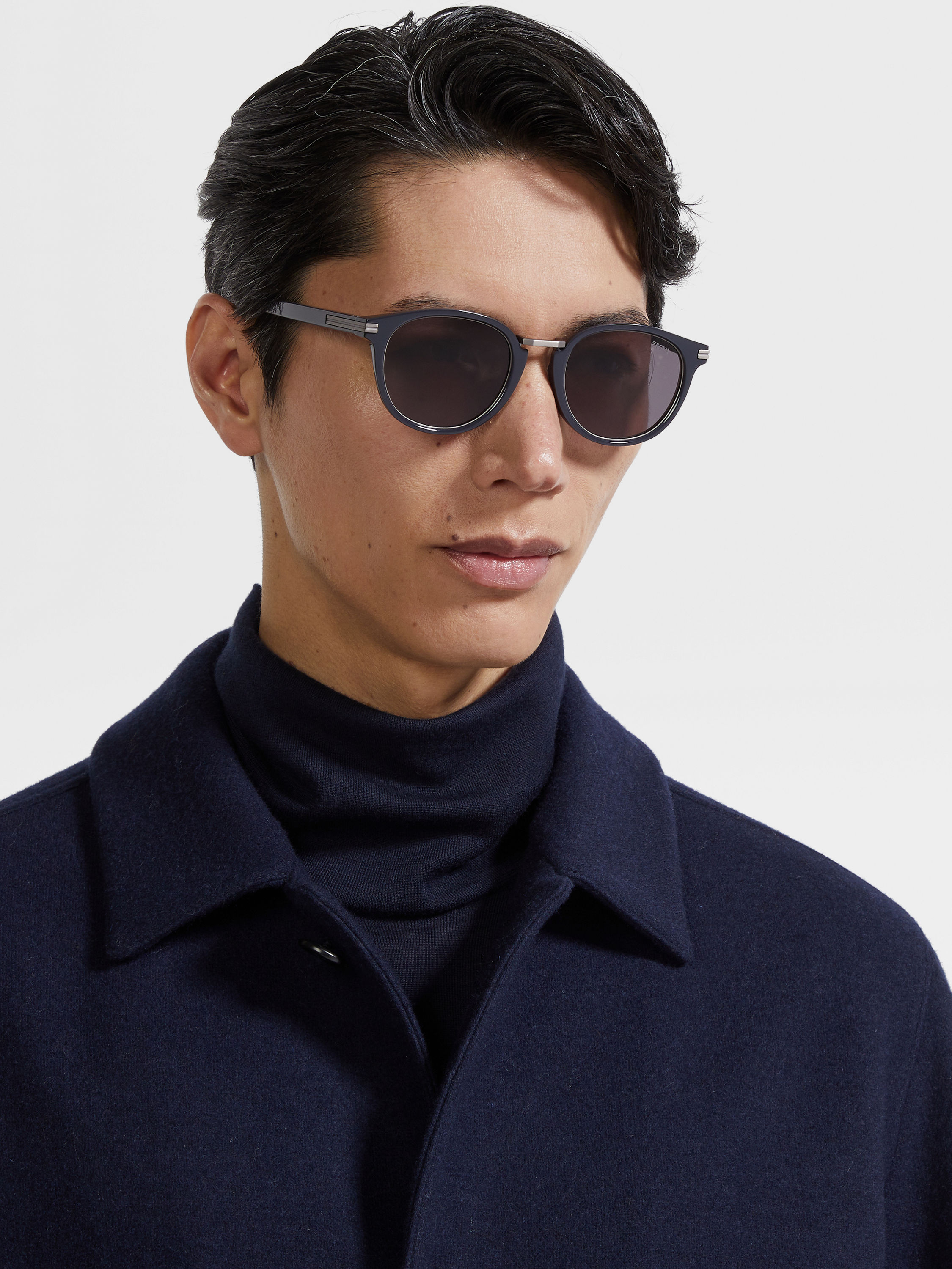 Grey Acetate and Titanium Sunglasses Product detail photo #3