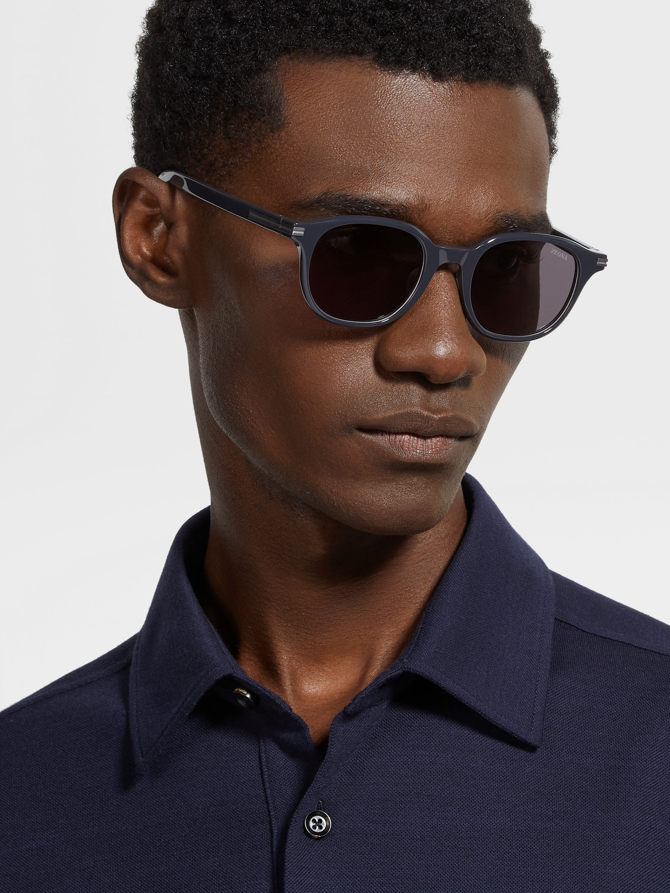 Grey Acetate and Titanium Sunglasses Product detail photo #3