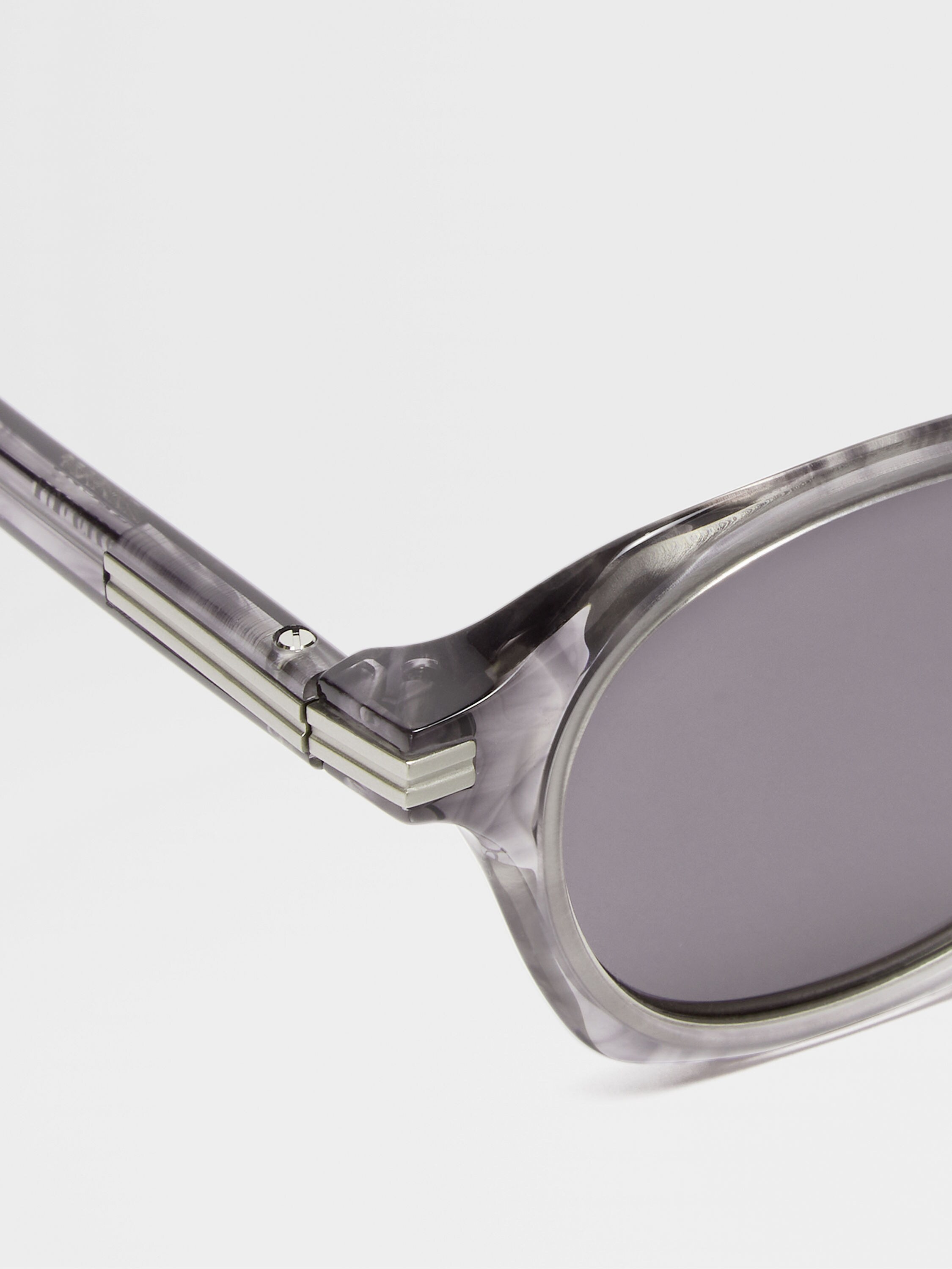 Transparent Grey Acetate and Titanium Sunglasses Product detail photo #1