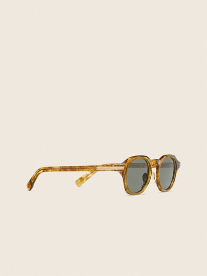 Transparent Light Brown Acetate and Titanium Sunglasses SS27