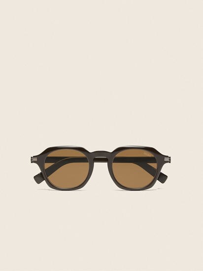 Dark Brown Acetate and Titanium Sunglasses FW26 35887781 | Zegna US