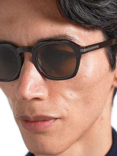 Gafas de Sol en Acetato y Titanio Color Marrón Oscuro FW25