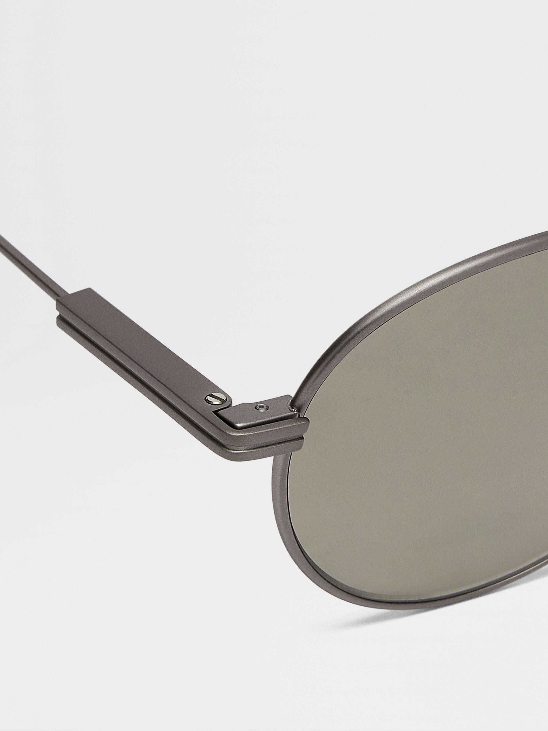 Satin Dark Grey Titanium Sunglasses Product detail photo #1