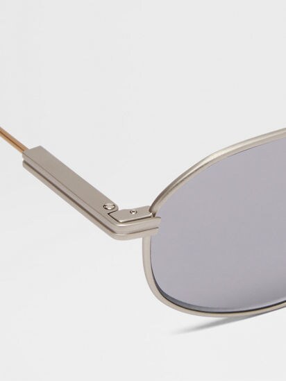 Satin Palladium Titanium Sunglasses FW25 35887790 | Zegna US