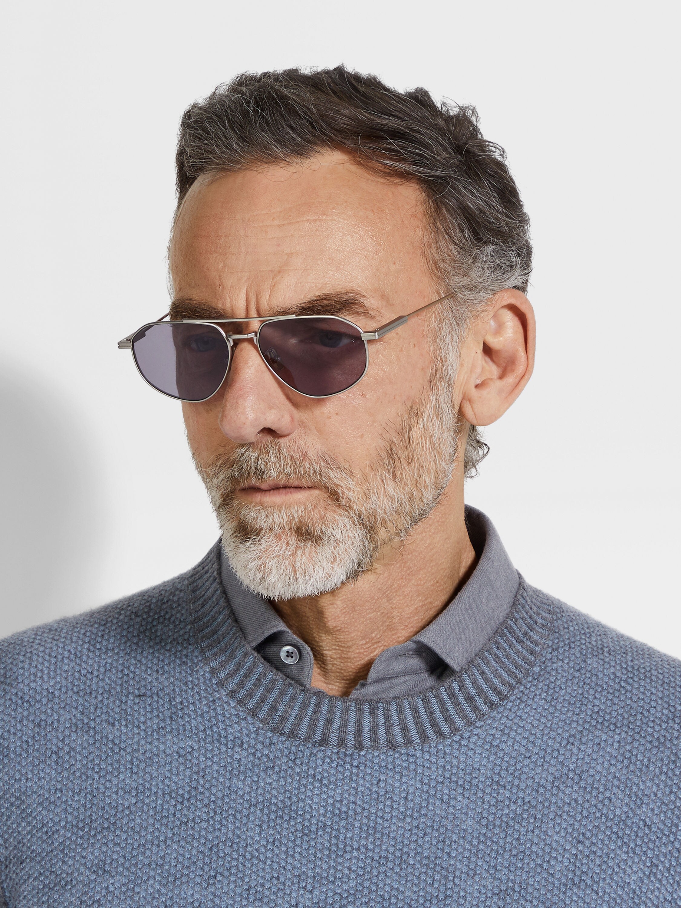 Occhiali da Sole in Titanio Palladio Satin Foto #3 di dettaglio del prodotto