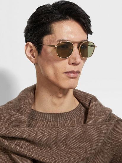 Gold Orizzonte I Metal Sunglasses FW25 35887796 | Zegna US
