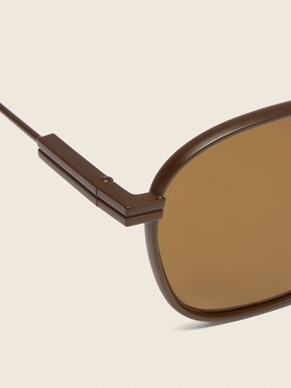 Dark Brown Orizzonte I Metal Sunglasses FW26 35887797 | Zegna US