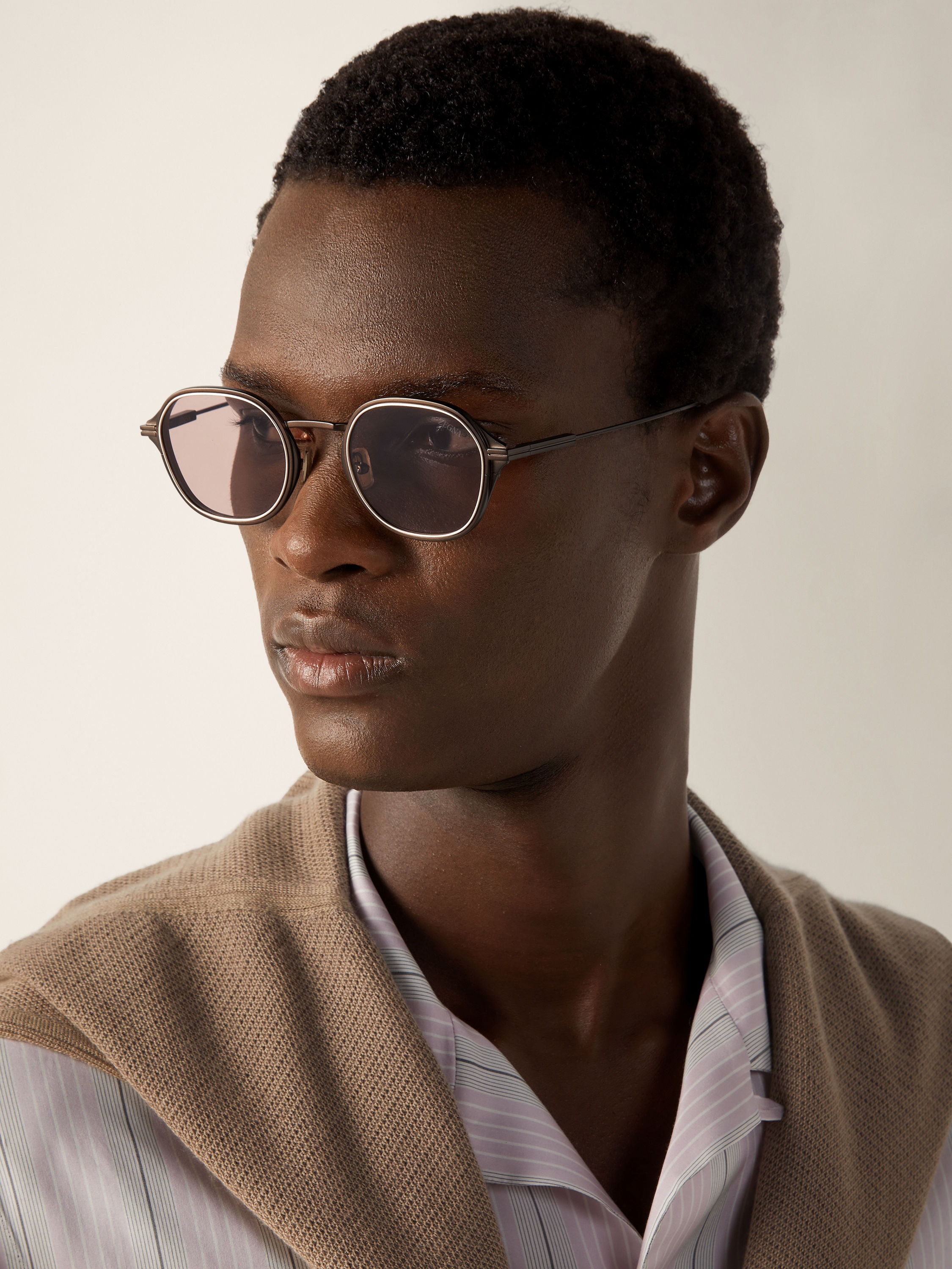 Dark Brown Titanium Sunglasses Product detail photo #3