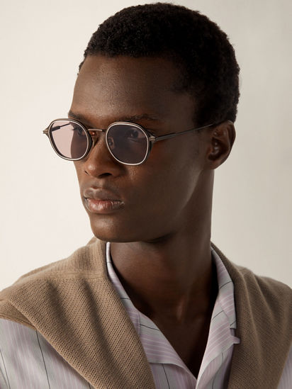 m*.様 main story SS25 Tank - Dark Shadow Dark Brown Titanium Sunglasses SS26 37859006 | Zegna GB