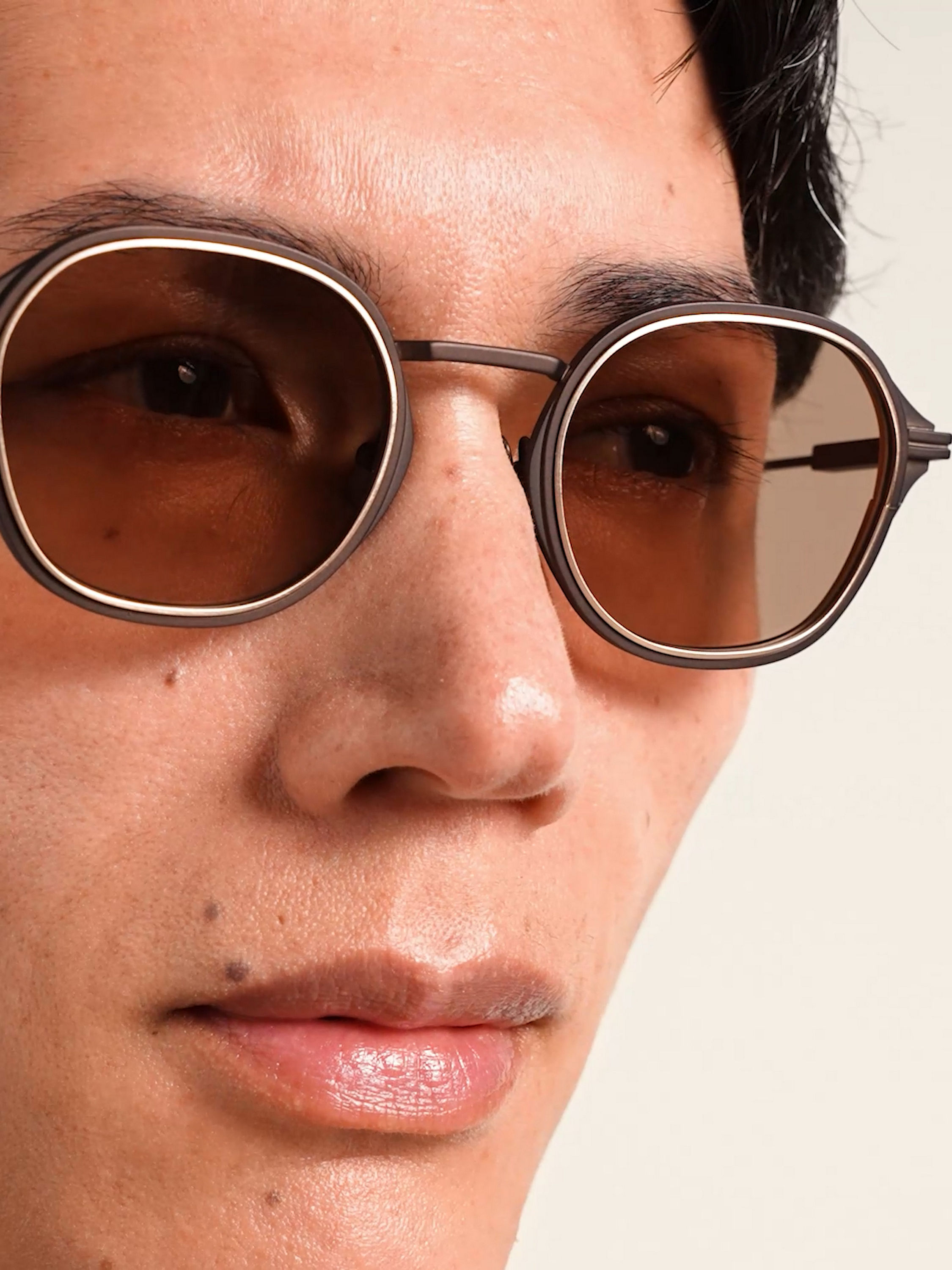 Dark Brown Titanium Sunglasses