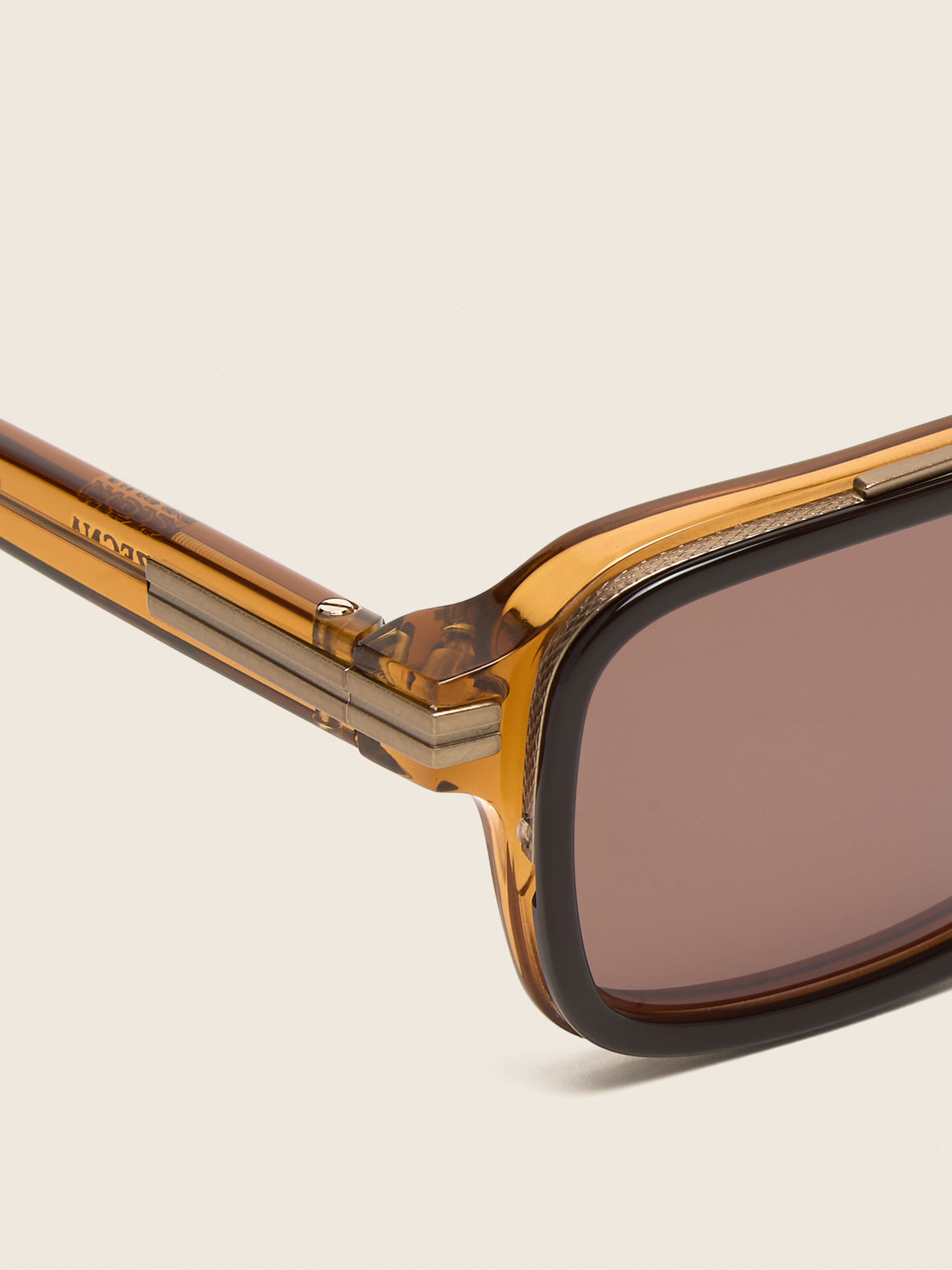 Transparent Brown Acetate Sunglasses Product detail photo #1