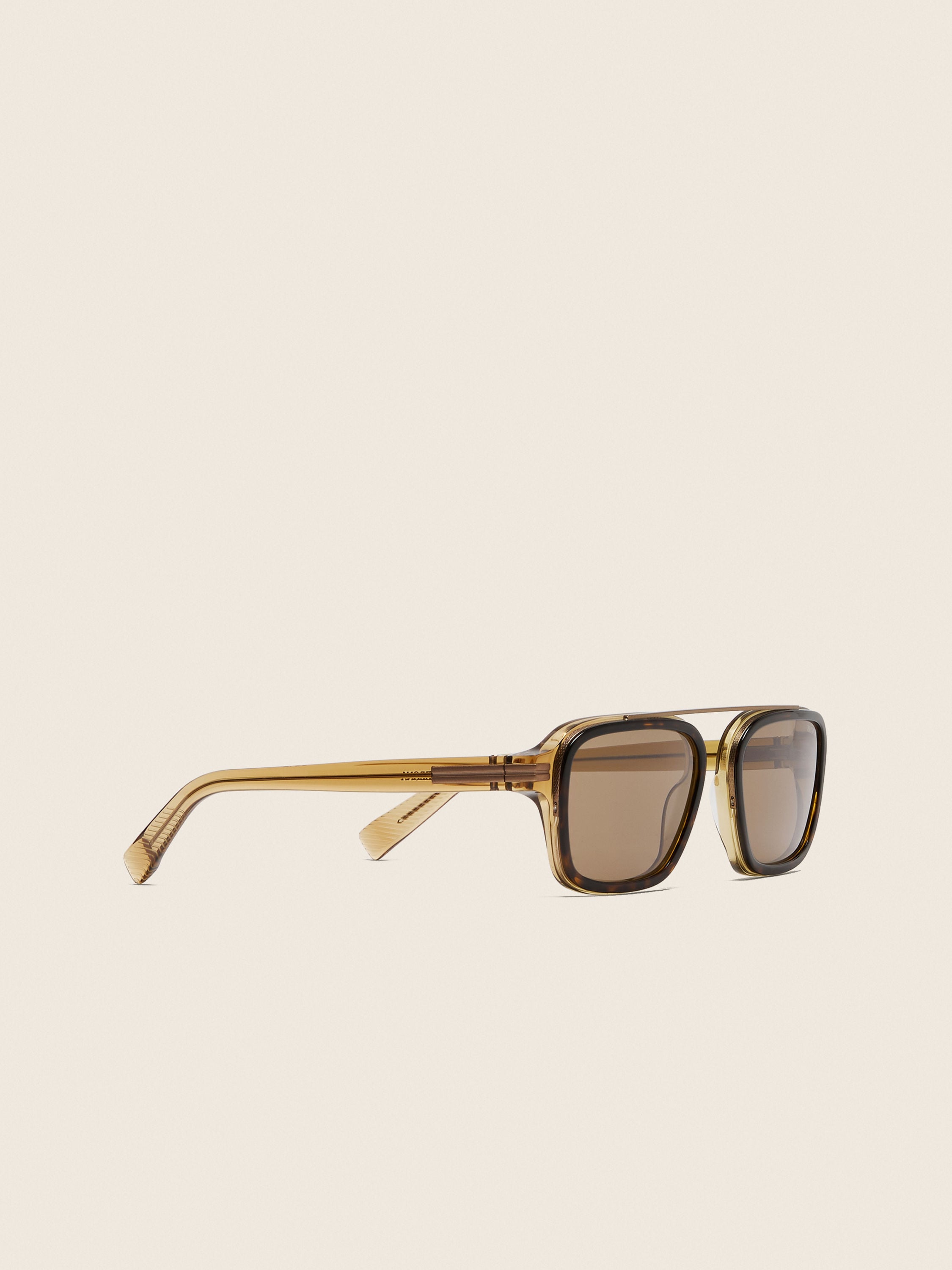 Transparent Havana Brown Acetate Sunglasses Product detail photo #2