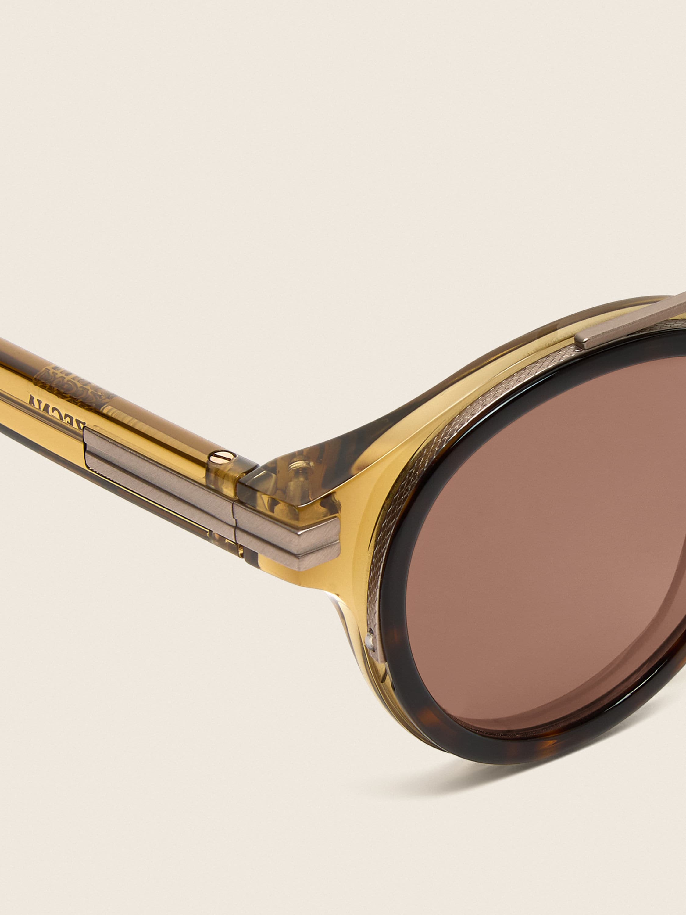 Occhiali da Sole in Acetato Marrone Chiaro Havana Trasparente Foto #1 di dettaglio del prodotto