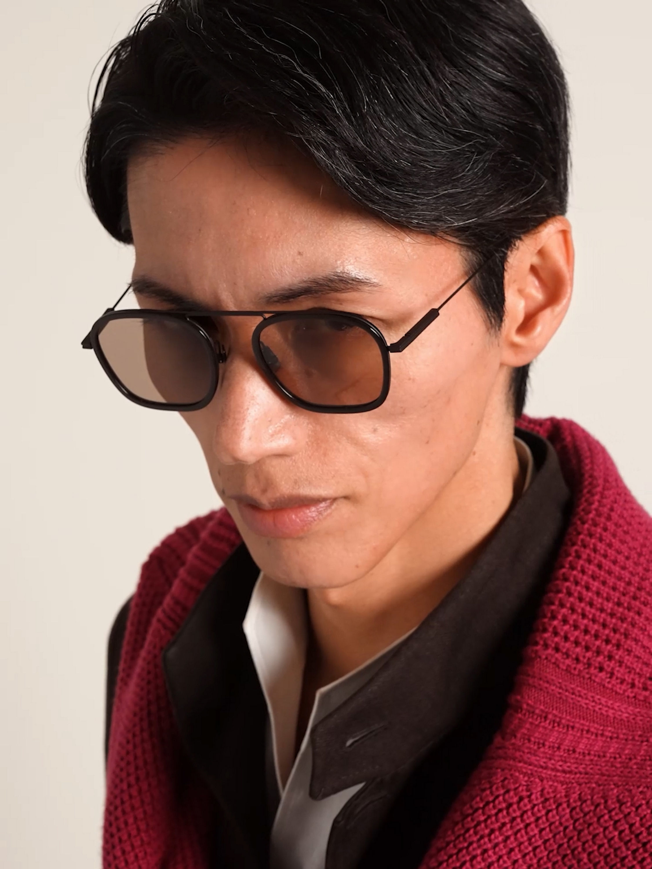 Dark Brown Orizzonte I Titanium Sunglasses