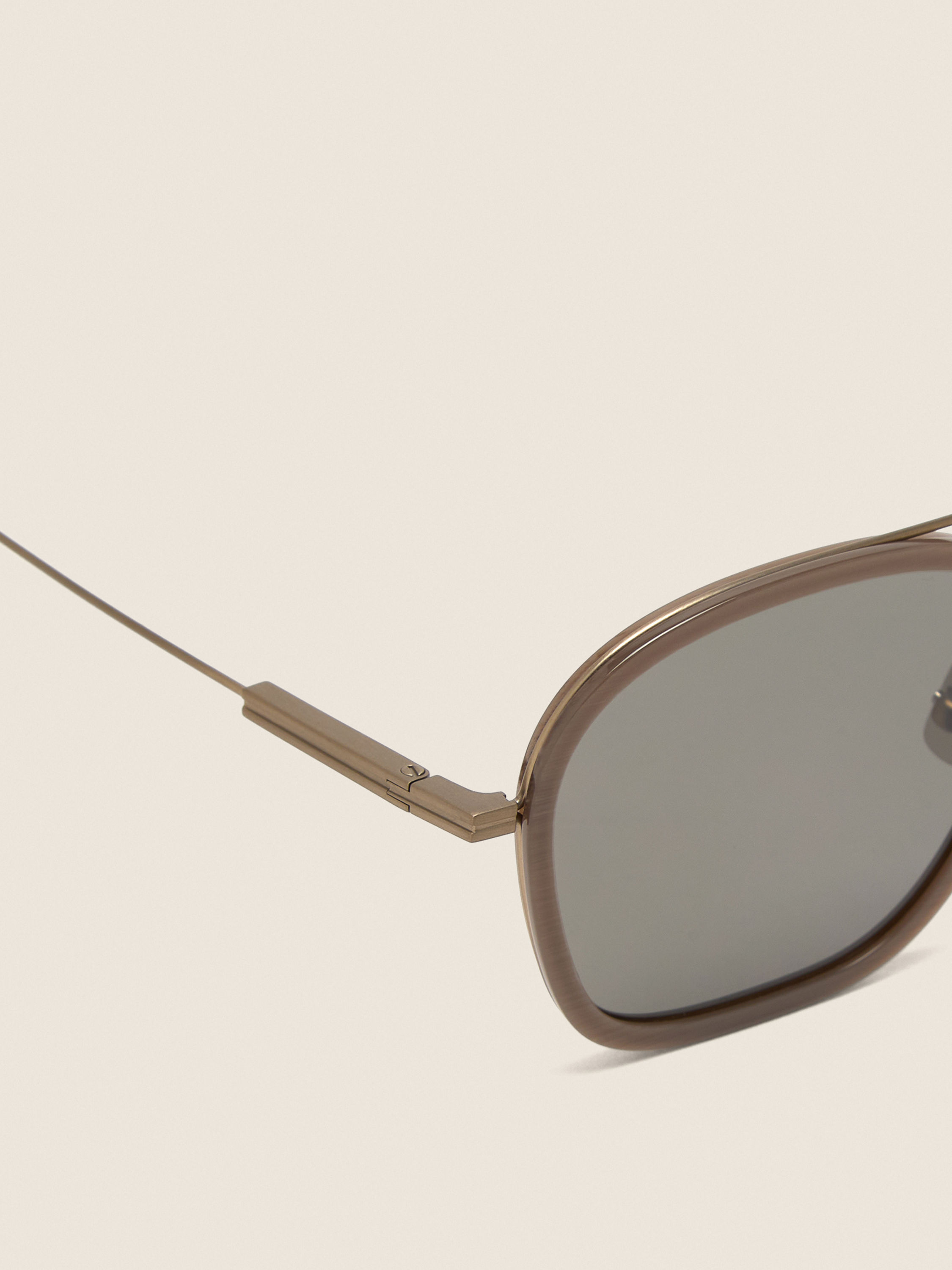 Beige Orizzonte I Titanium Sunglasses Product detail photo #1
