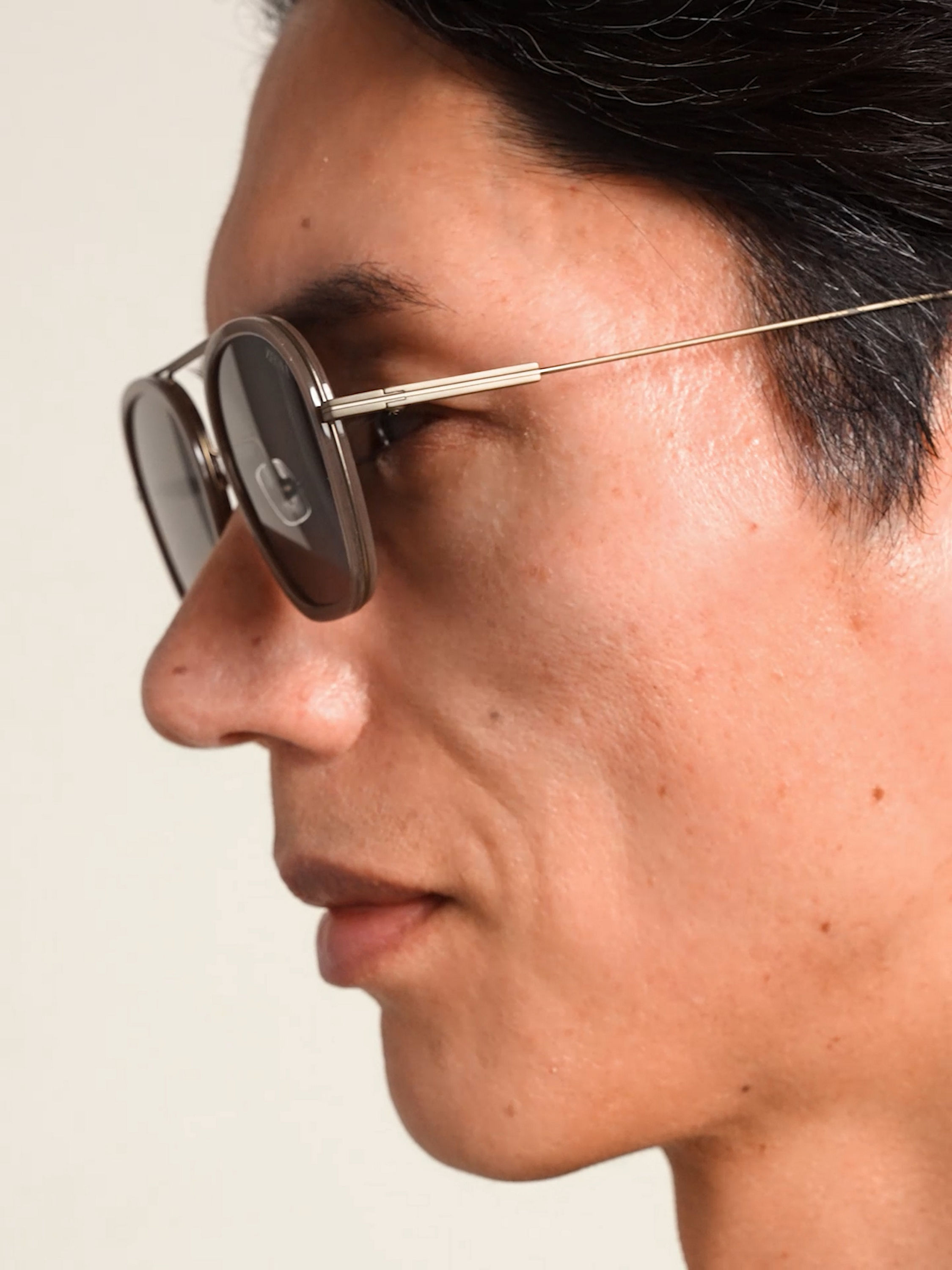 Beige Orizzonte I Titanium Sunglasses