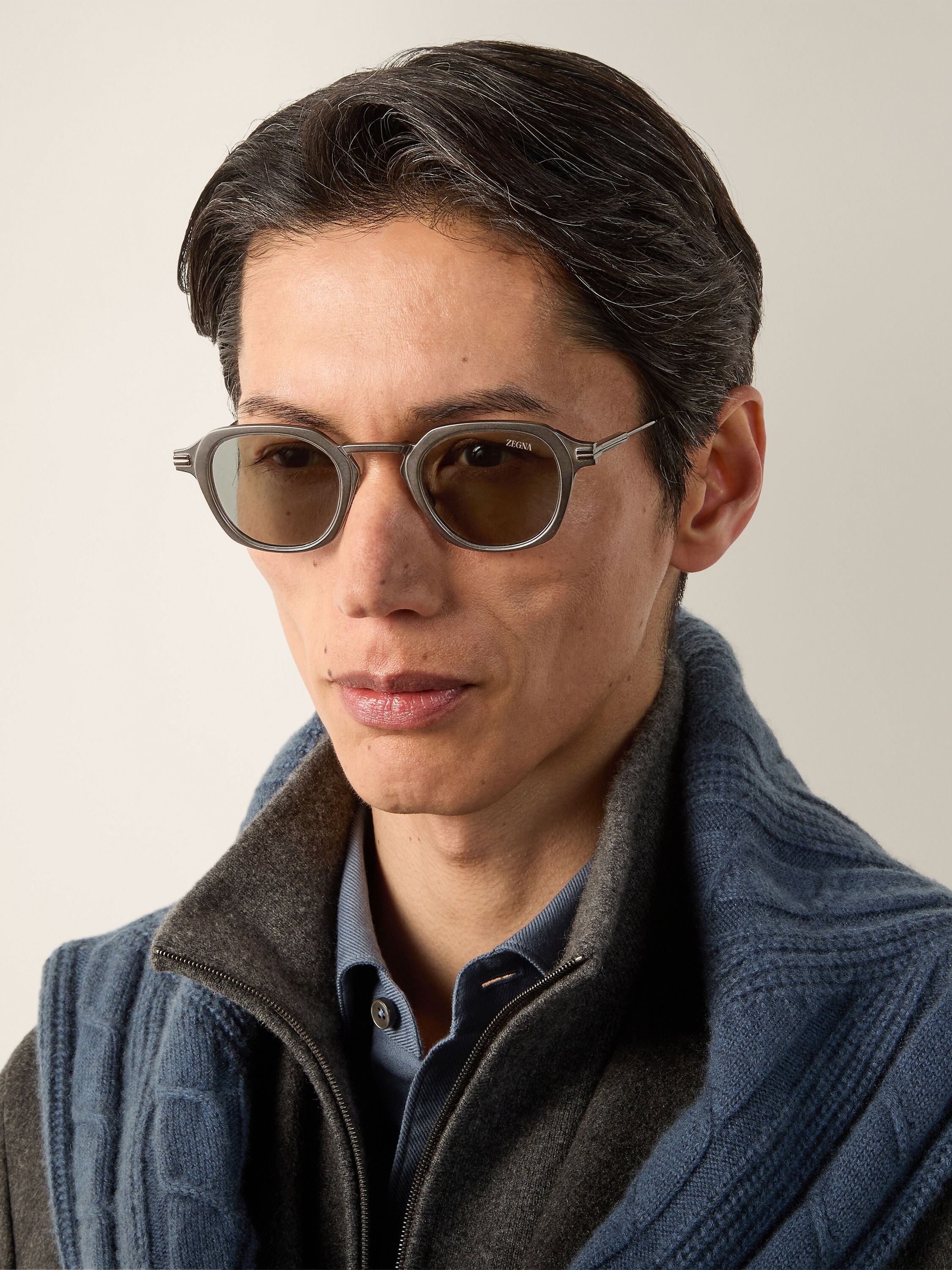 Antique Silver Titanium Sunglasses Product detail photo #3