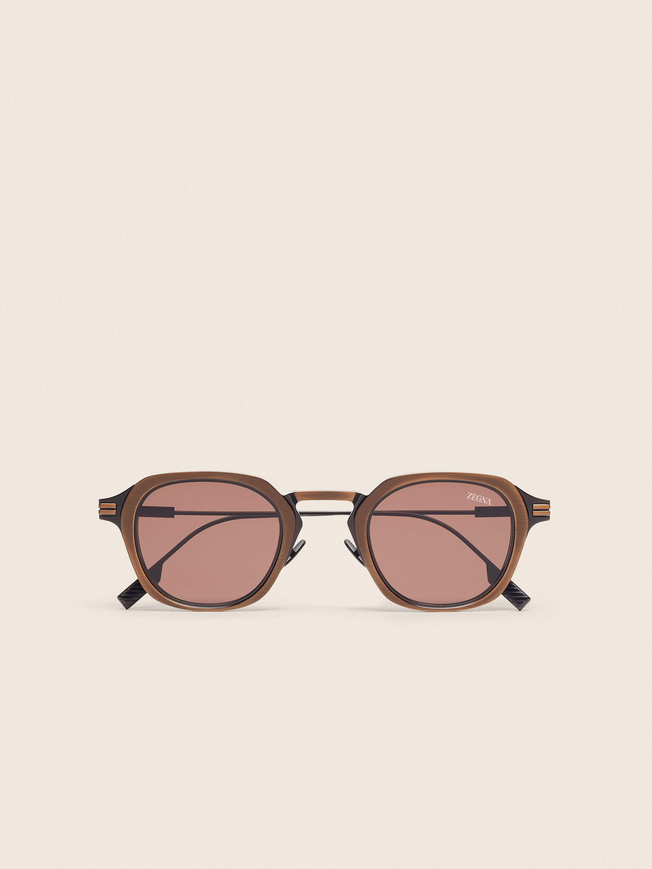 Dark Bronze Orizzonte I Titanium and Buffalo Horn Sunglasses FW26