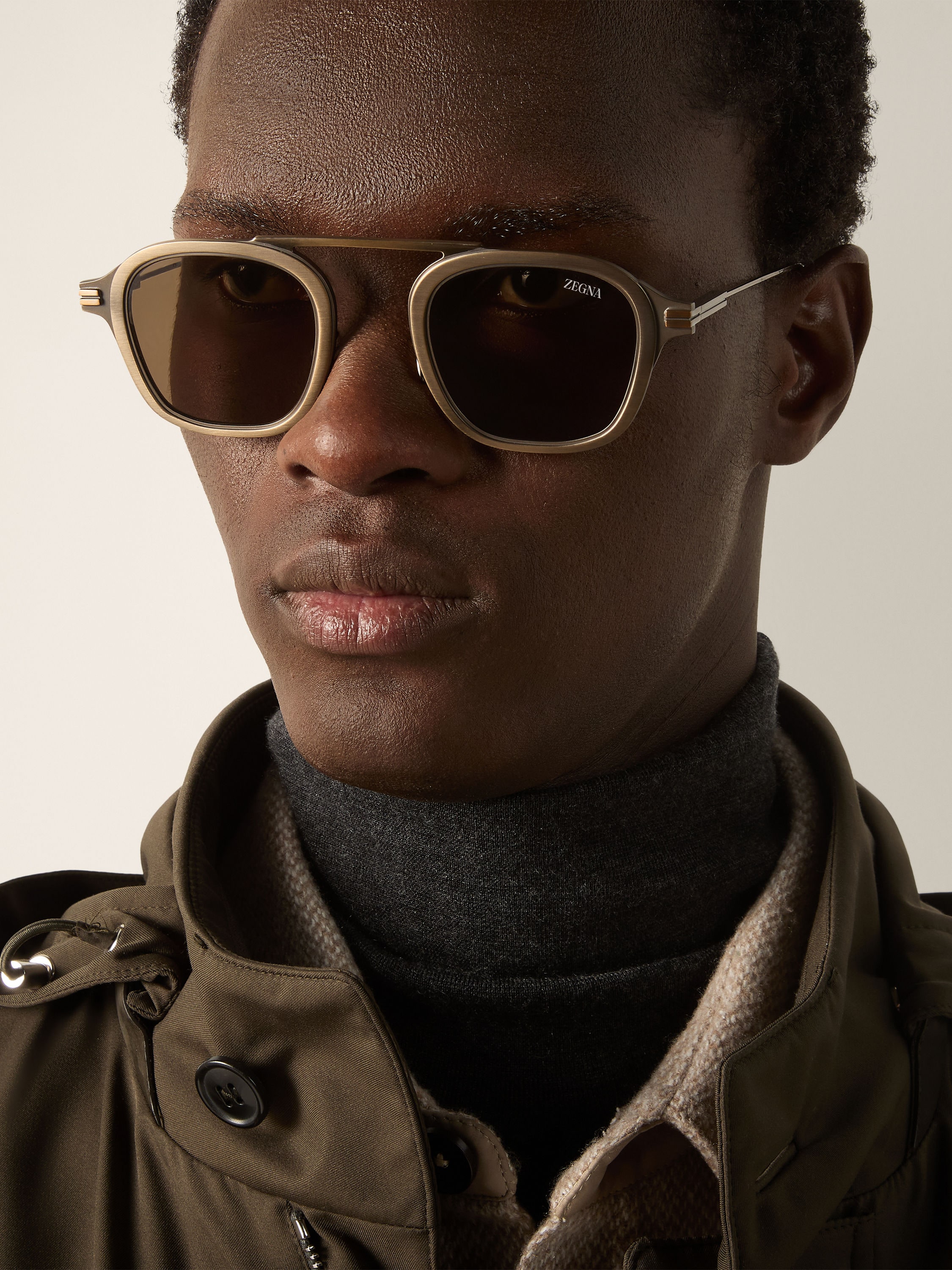 Antique Gold Orizzonte I Titanium Sunglasses Product detail photo #3