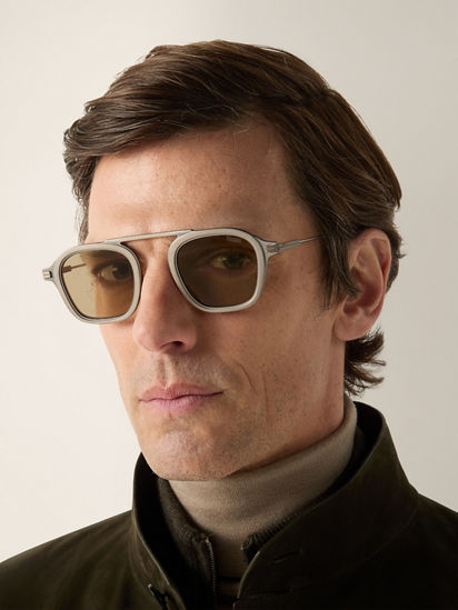 Khaki Green Havana Orizzonte I Acetate and Metal Sunglasses FW26