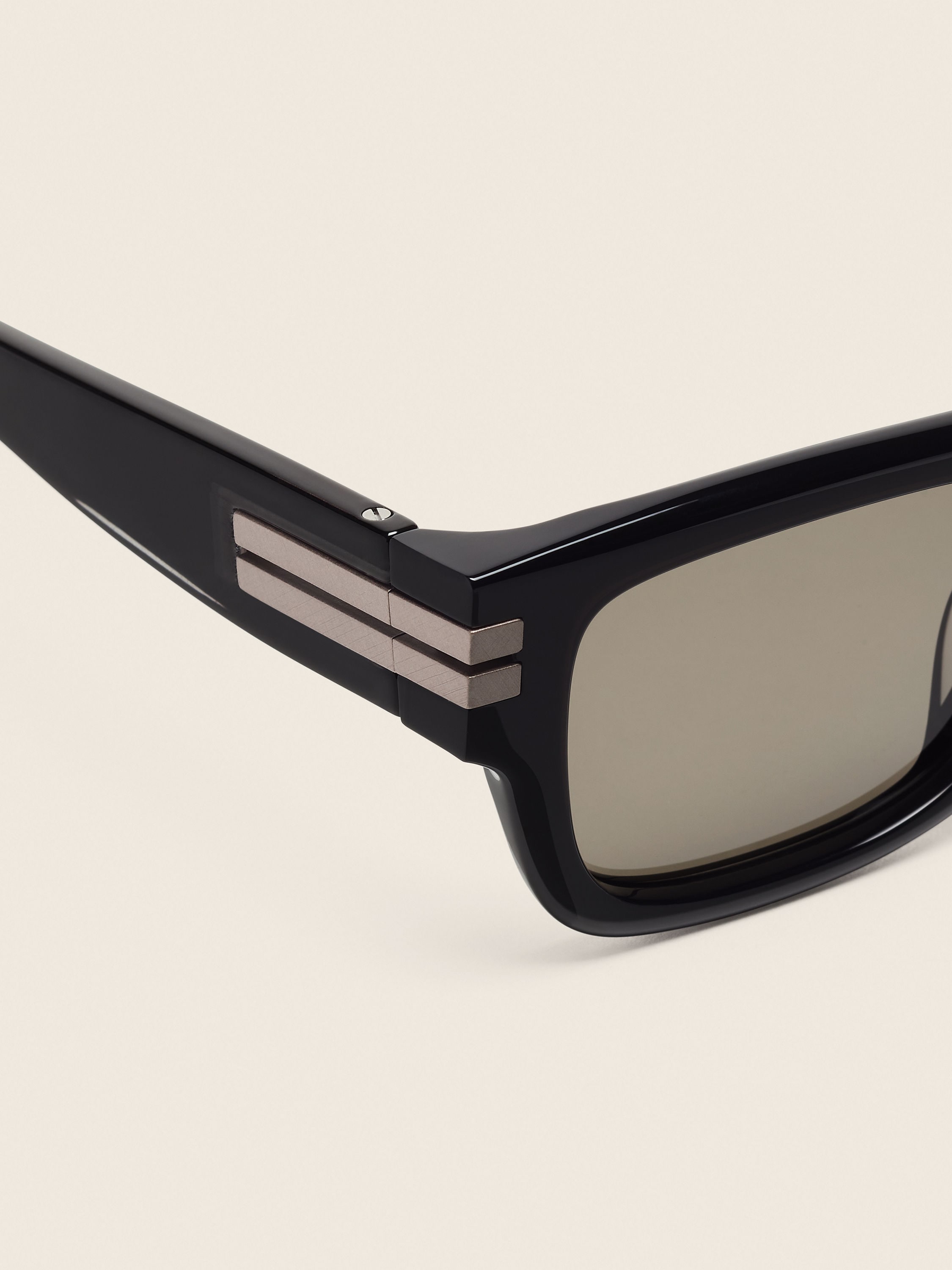 Transparent Dark Grey and Black Acetate Sunglasses Product detail photo #1