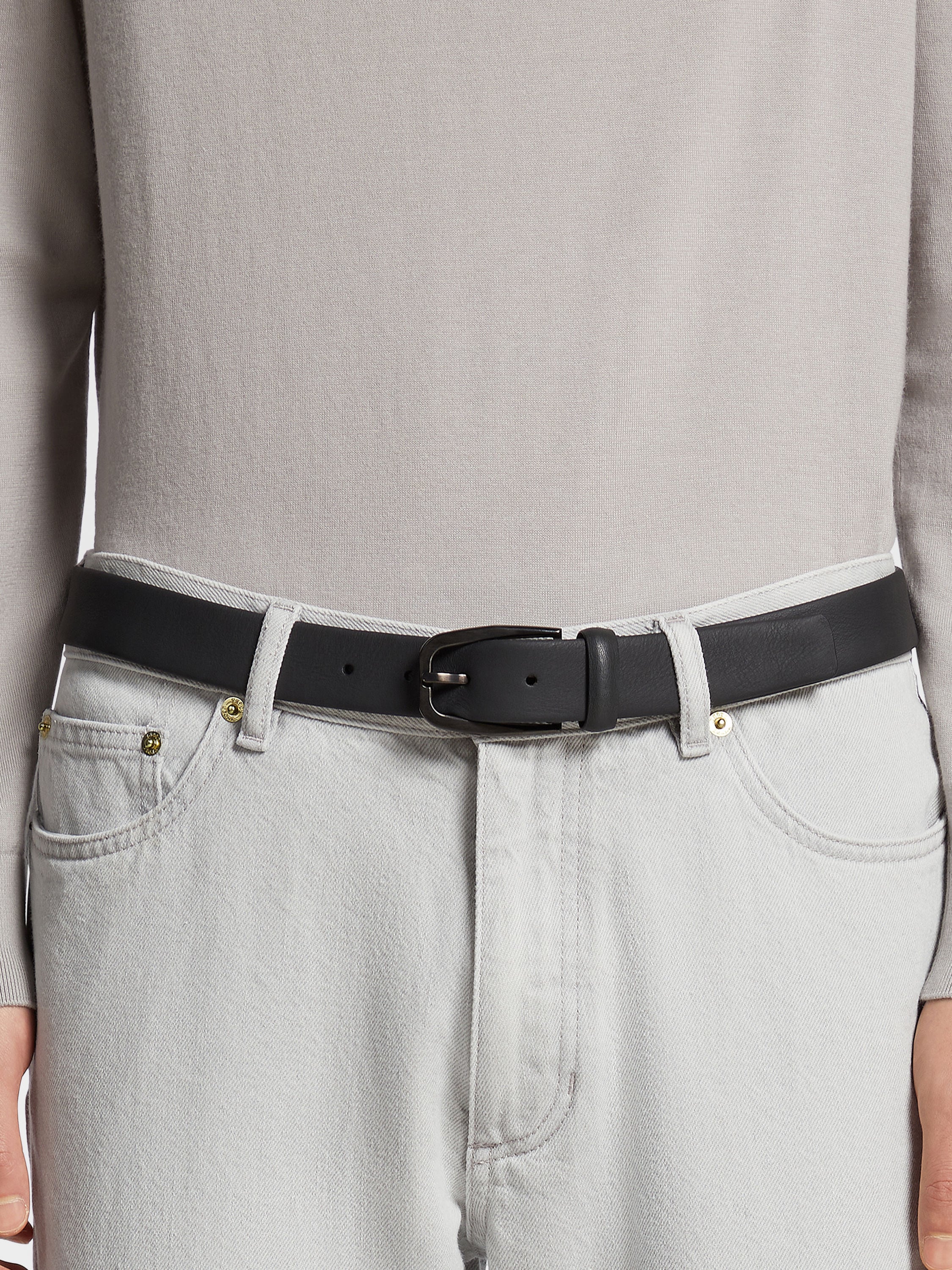 Cinturón de Piel Negro Foto #2 de detalle del producto