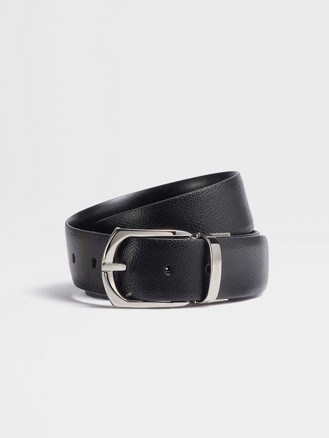 Black Reversible Leather Belt Main product photo