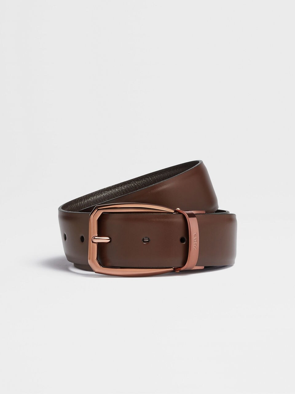 Zegna leather reversible belt - Black