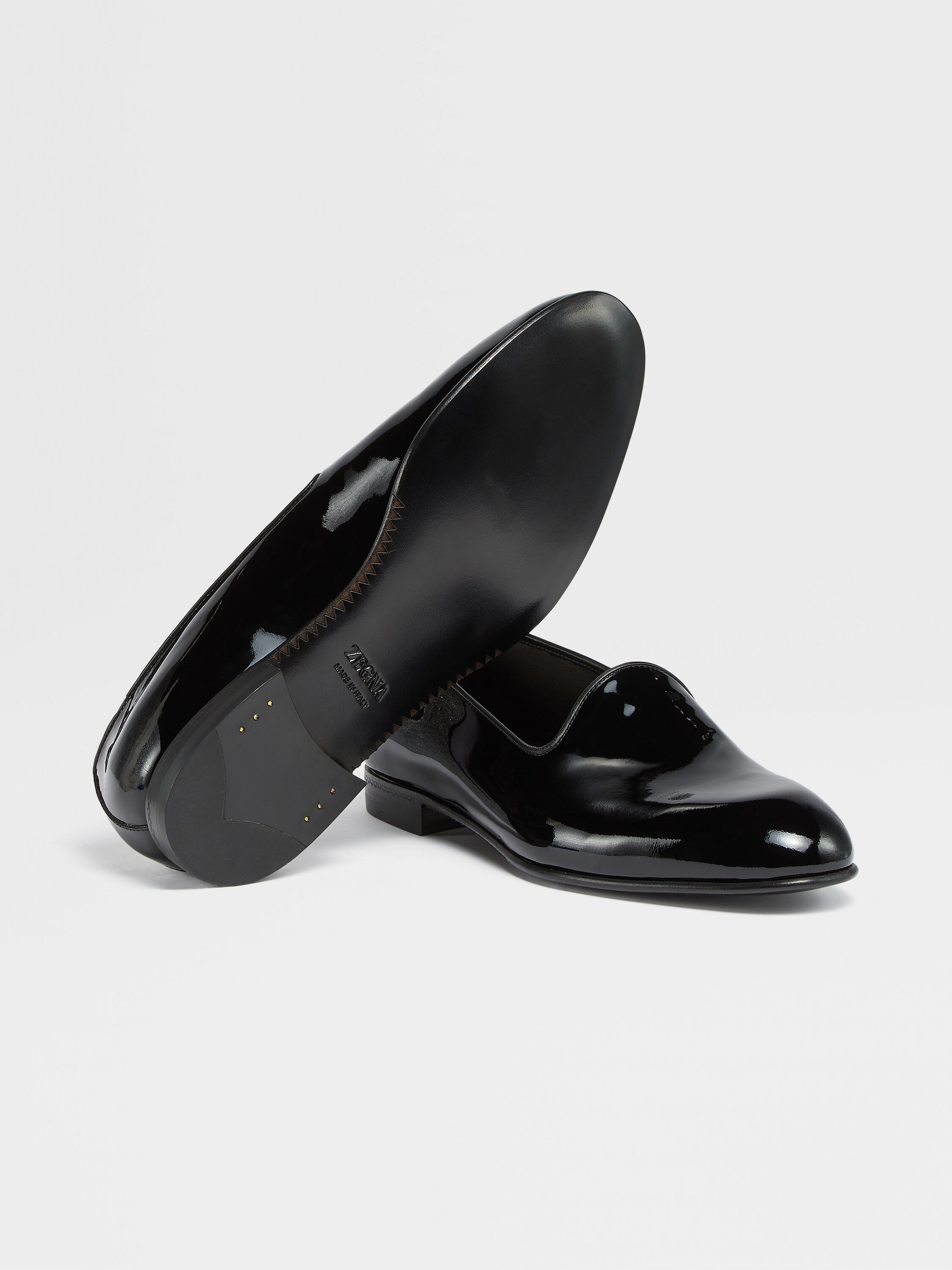 Gala Slipper aus Leder in Schwarz Detailfoto #1 des Produkts