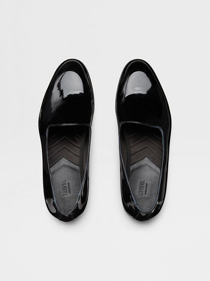 Black Leather Gala Slip-On Shoes FW24 28549639 | Zegna ROW