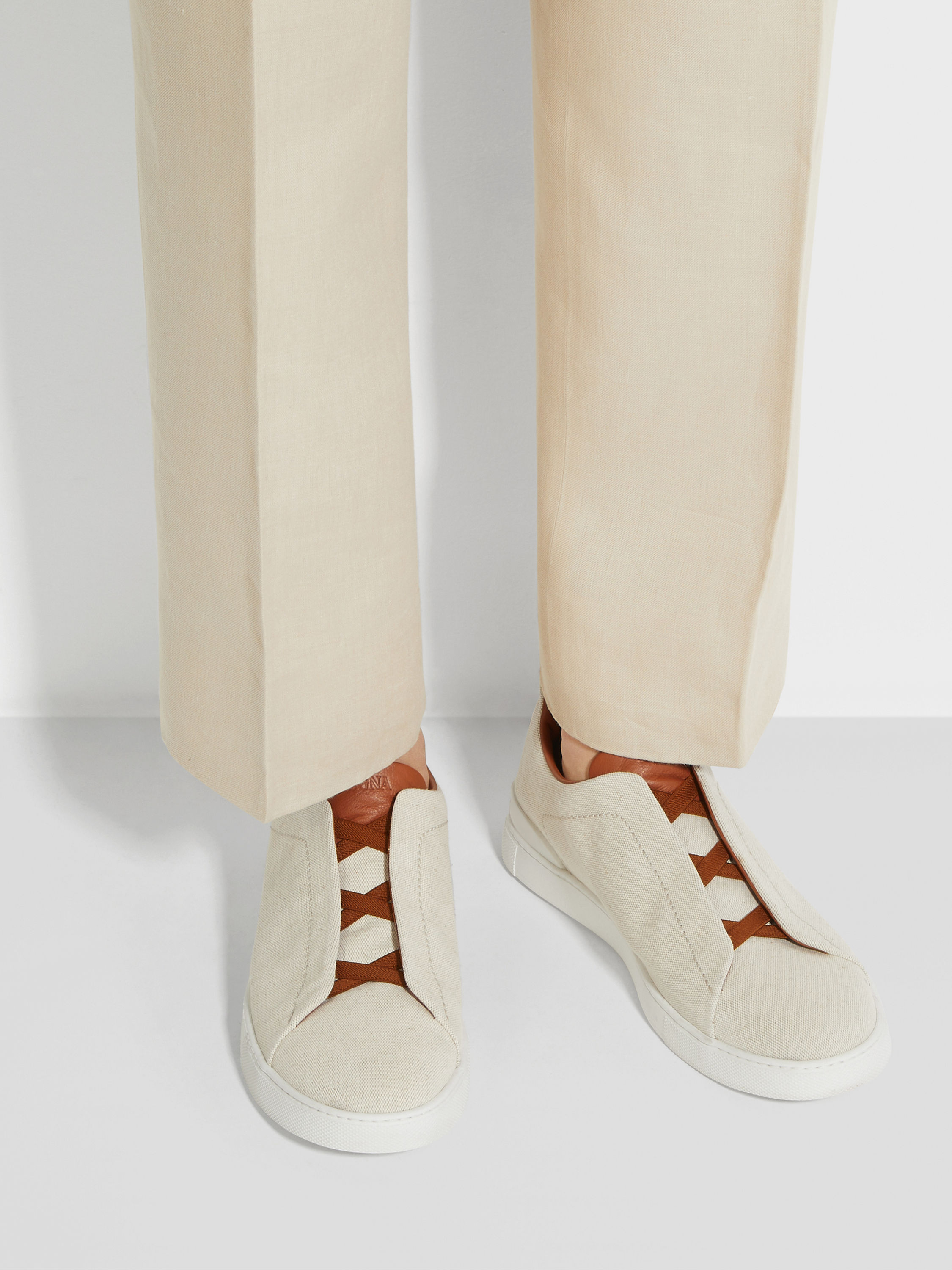 Off White Canvas Triple Stitch™ Sneakers Product detail photo #1