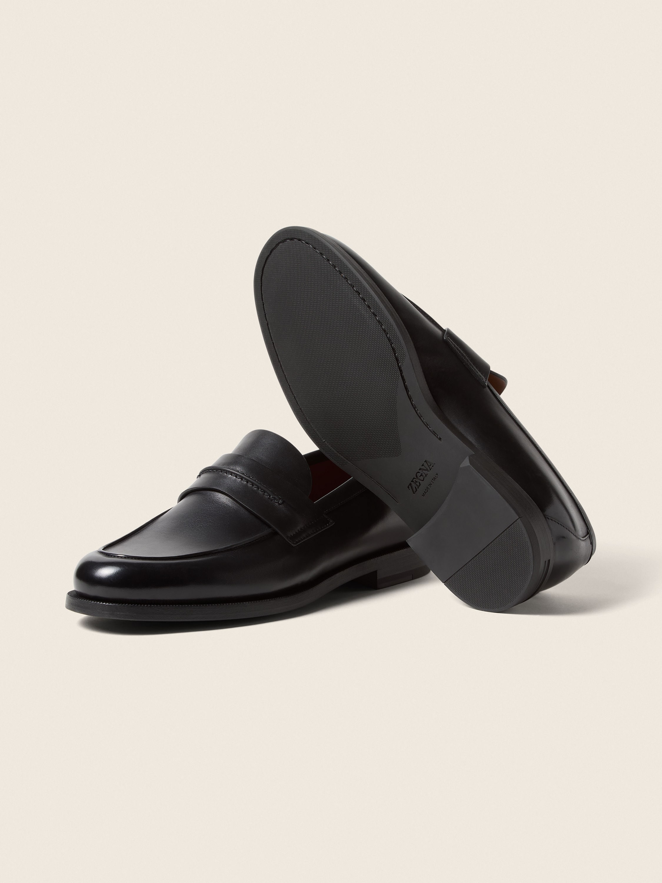 Black Leather Mocassin Corso Loafer Product detail photo #5