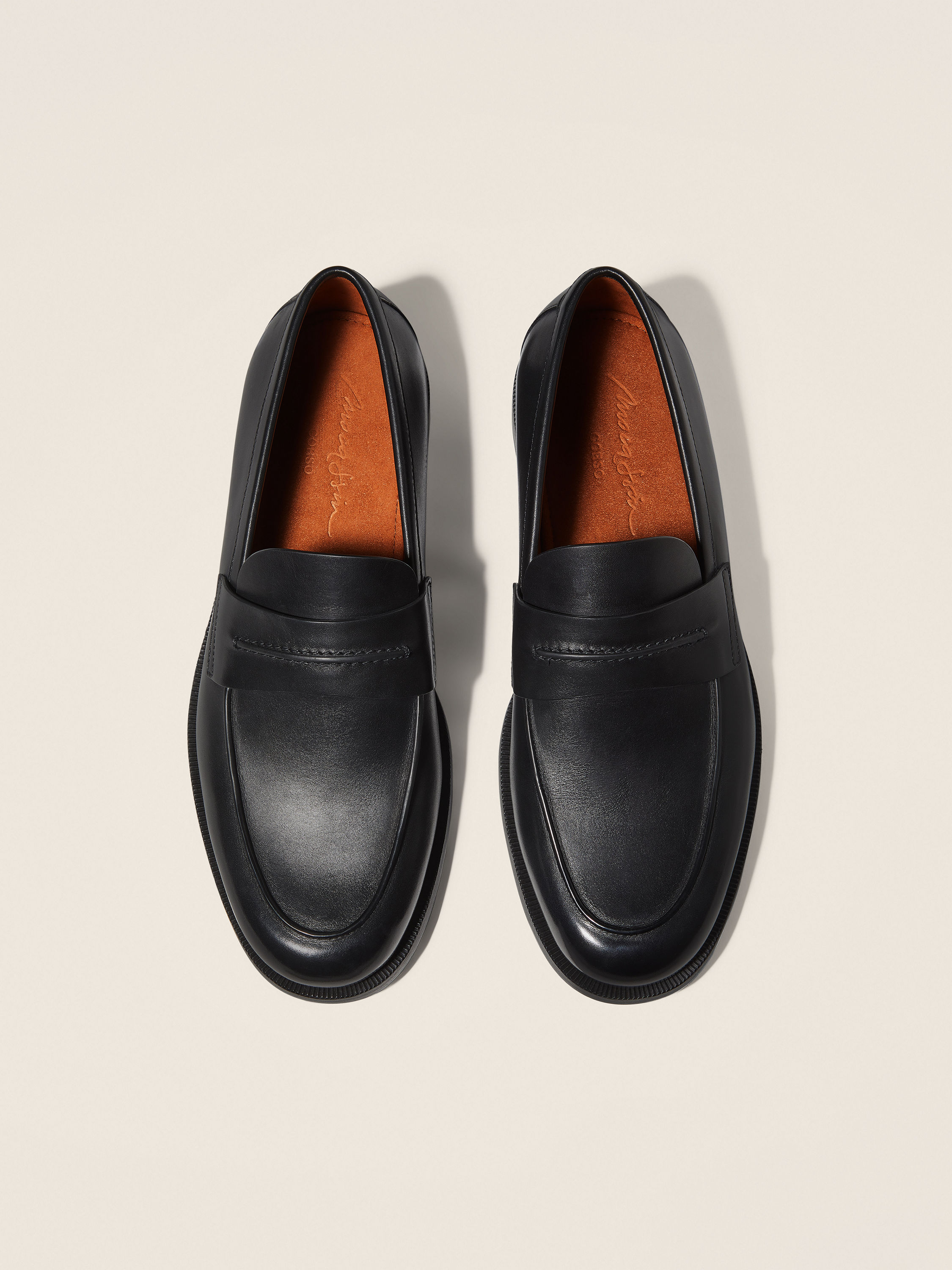 Black Leather Mocassin Corso Loafer Product detail photo #3