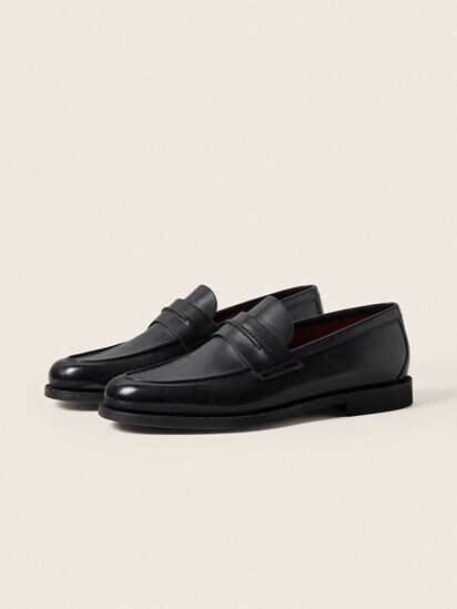 Black Leather Mocassin Corso Loafer FW26 39870369 | Zegna PL