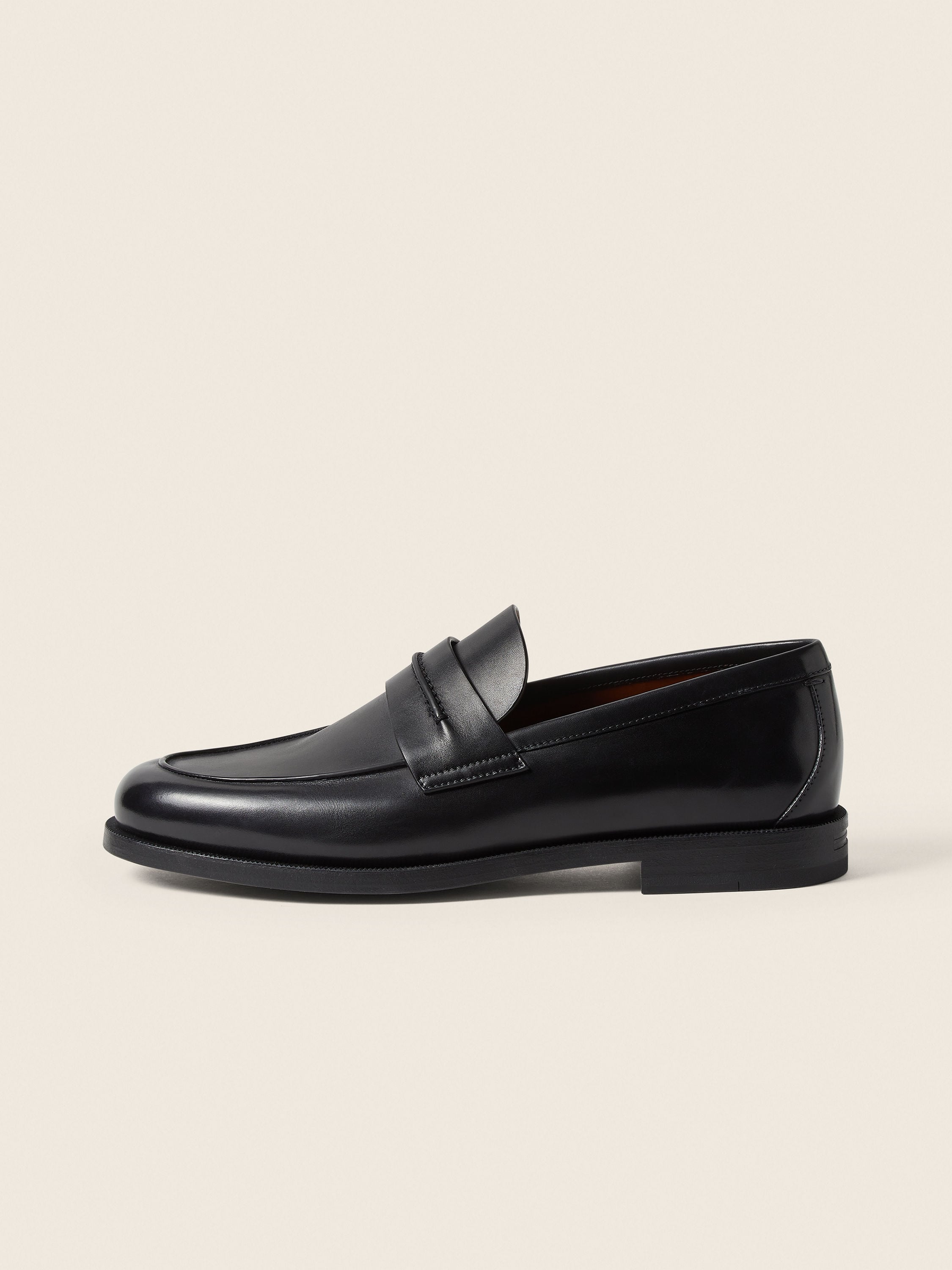 Black Leather Mocassin Corso Loafer Product detail photo #4