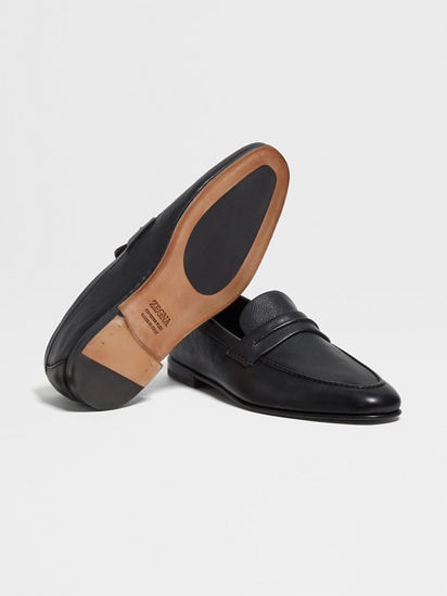 Black Natural Grain Leather Mocassin Loafer SS25 33638826 Black Natural Grain Leather Mocassin Loafer SS25 33638826
