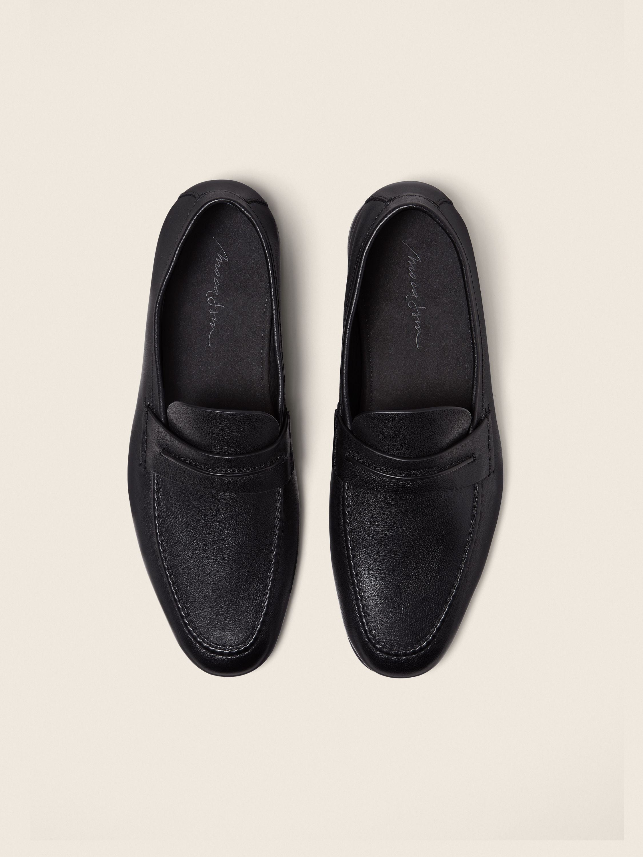 Black Natural Grain Leather Mocassin Loafer Product detail photo #2