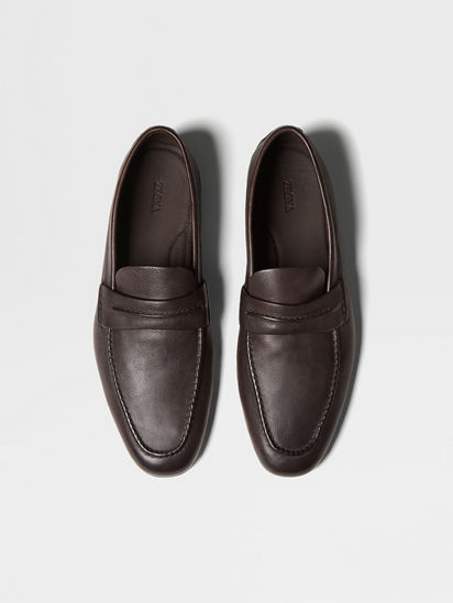 ダークブラウン ナチュラルグレインレザー Mocassinローファー SS26