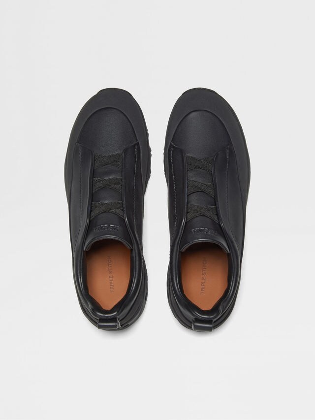 Black Leather Triple Stitch™ Monte Sneakers Product detail photo #2