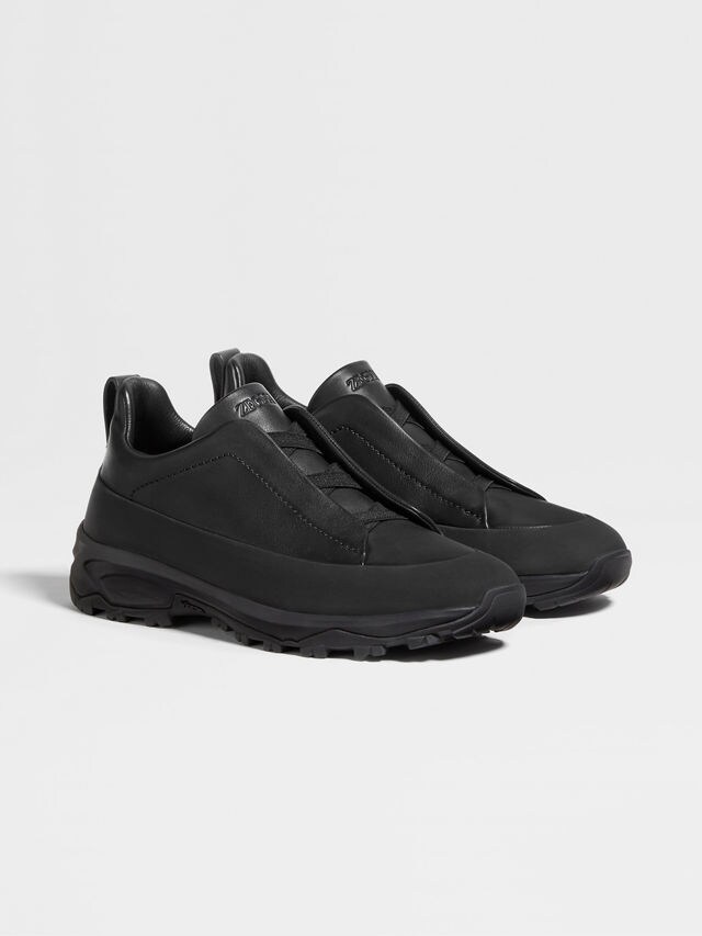 Black Leather Triple Stitch™ Monte Sneakers Main product photo