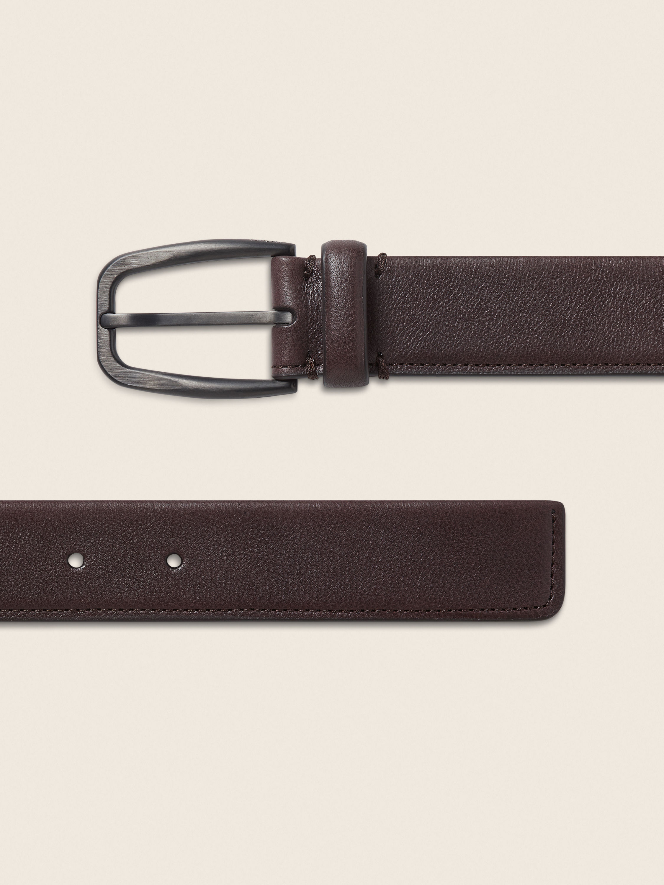 Dark Brown Natural Grain Leather Belt Product detail photo #1