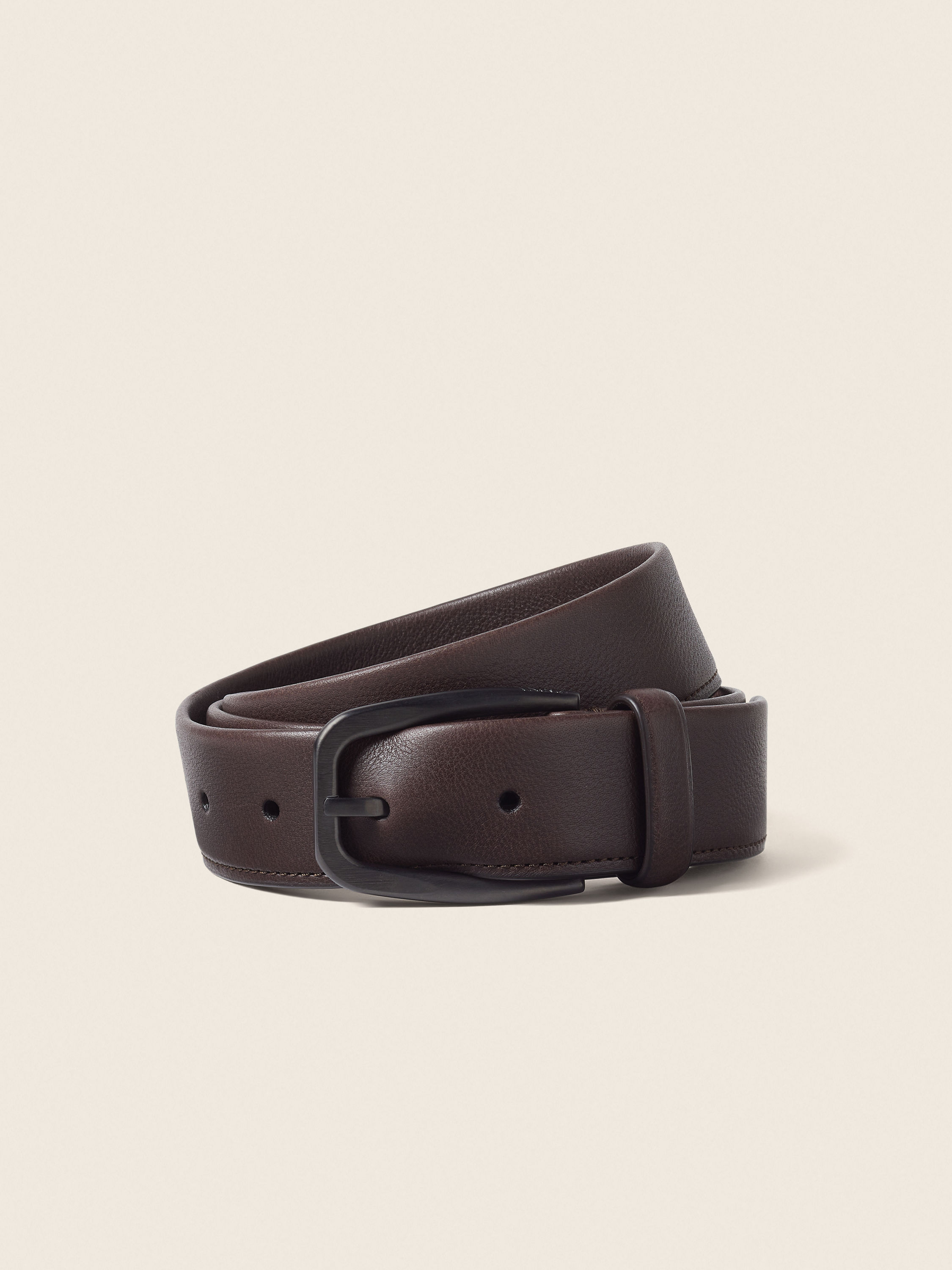 Dark Brown Natural Grain Leather Belt Main product photo