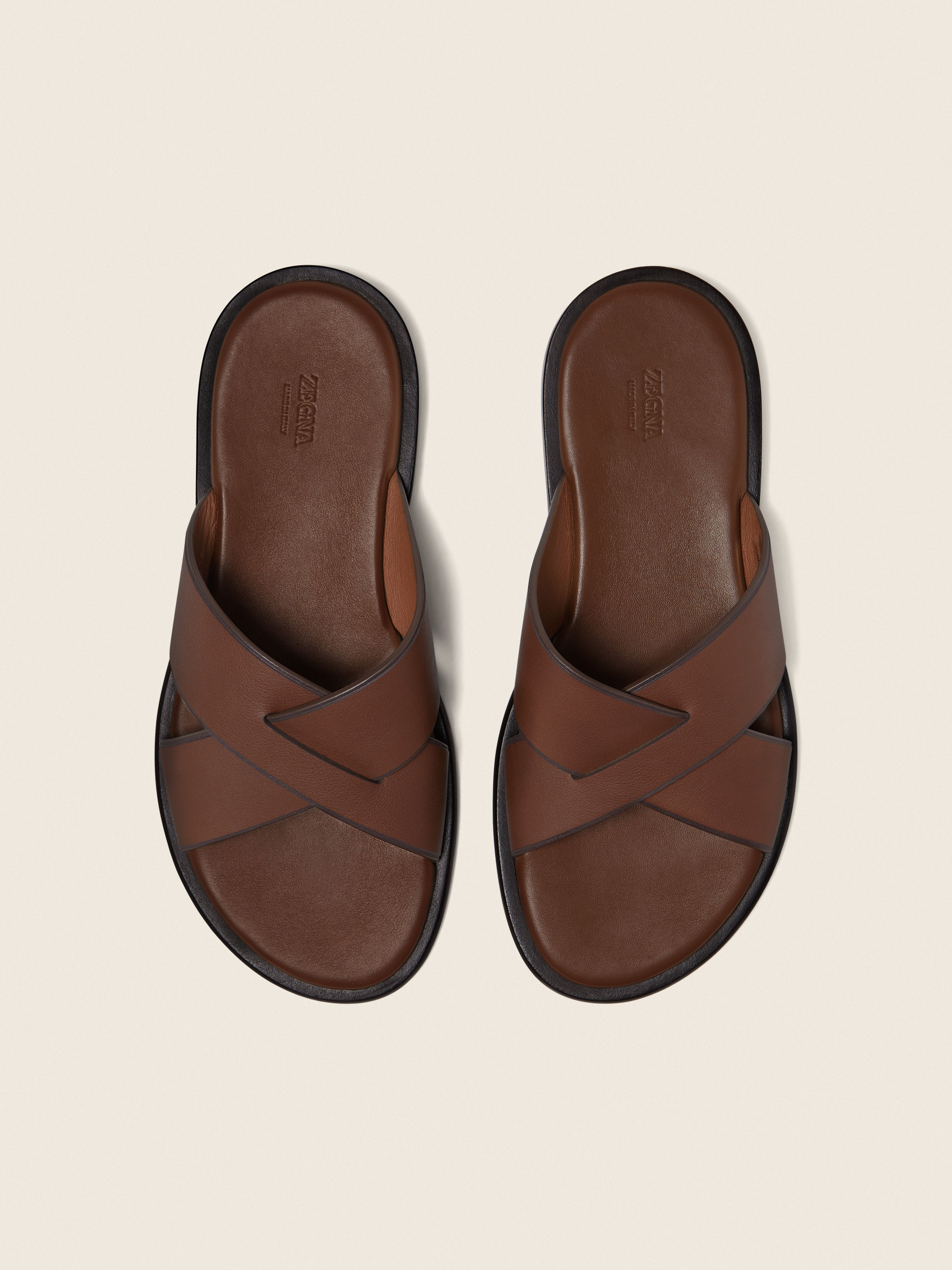 Almond Brown Leather Sandal Product detail photo #2