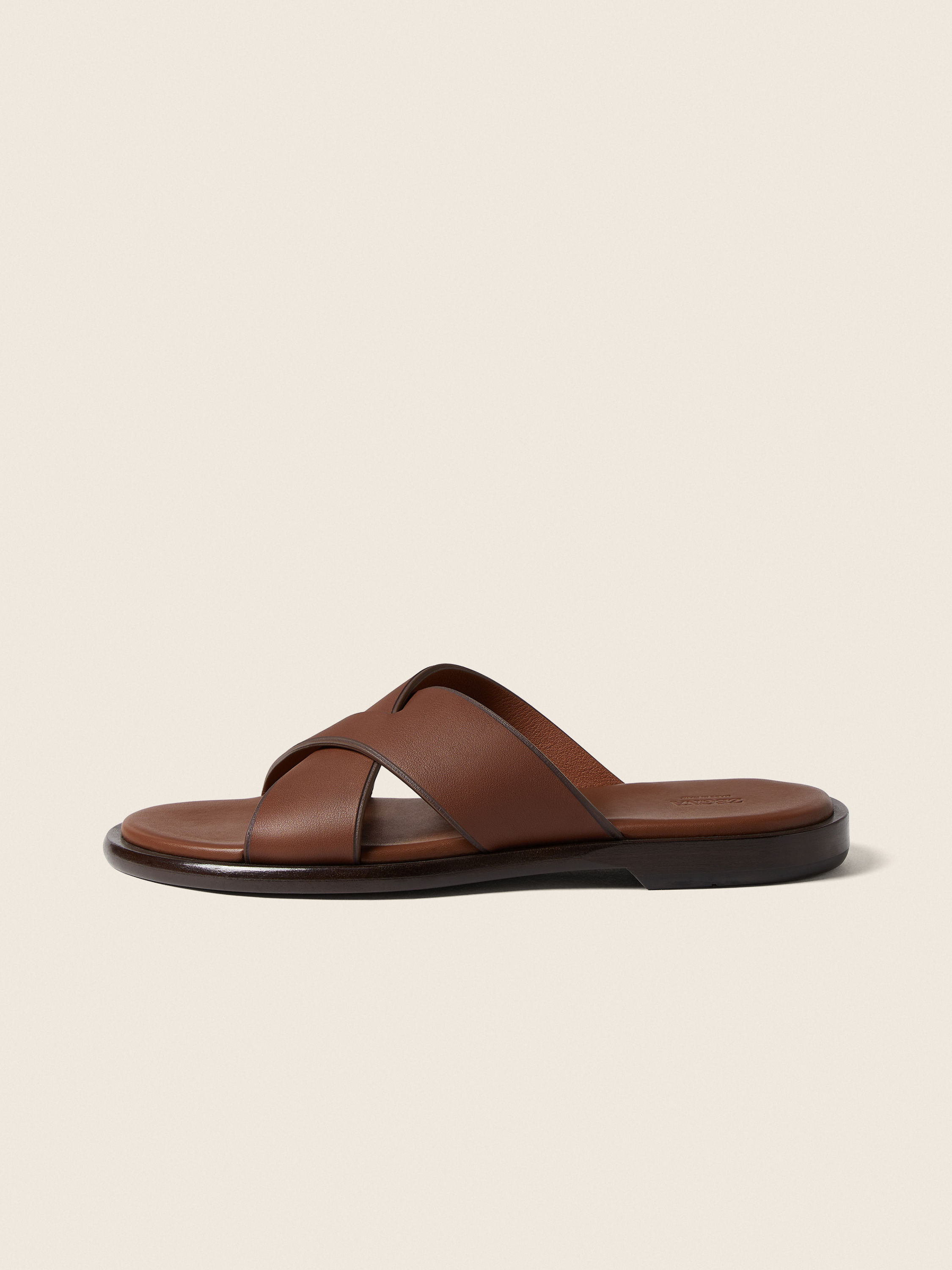Almond Brown Leather Sandal Product detail photo #3