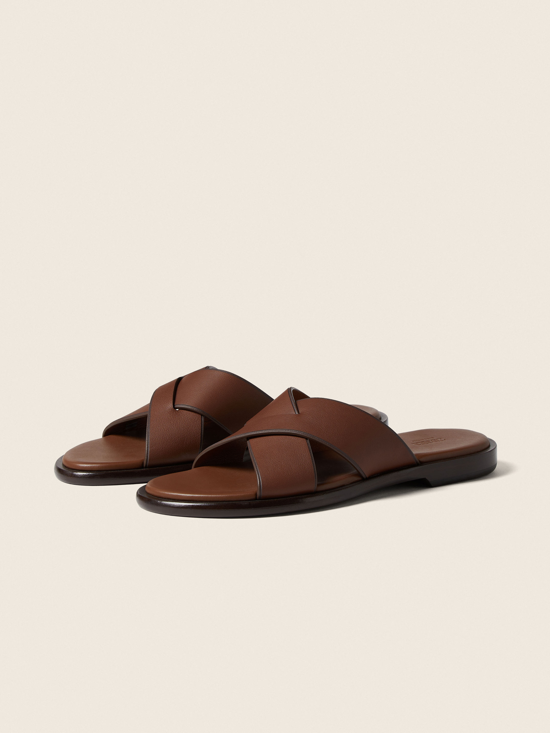 Almond Brown Leather Sandal Main product photo